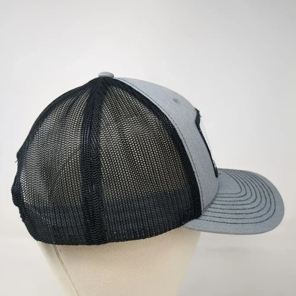 Ariat Trucker Hat Gray One Size US Flag Patch Mesh Back Snapback Richardson 112